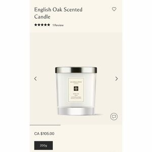 Jo Malone English Oak Scented Candle, BNIB